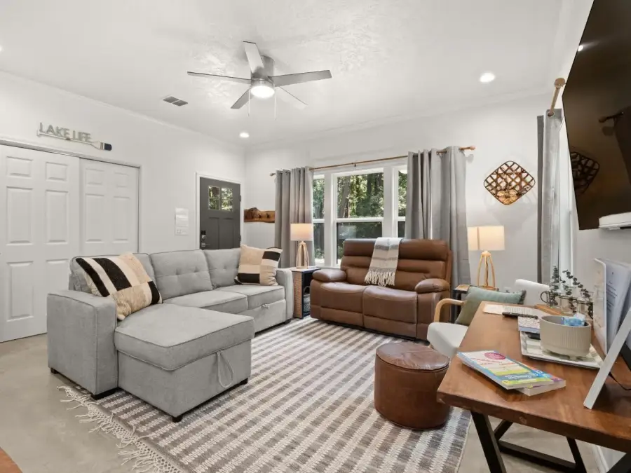 Living room view from the dining table. Living room view from the dining table.