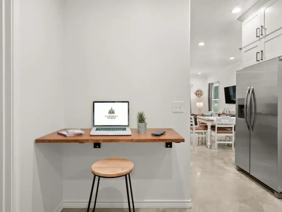 A small study area lets you set up your computer home away office. A small study area lets you set up your computer home away office.