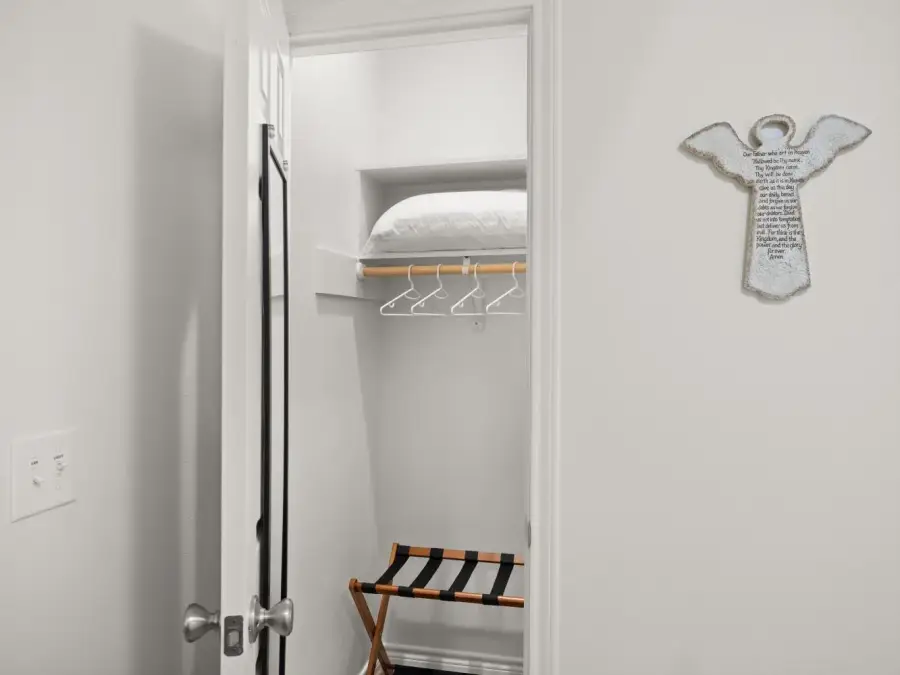 Bedroom 2 has a small closet. Bedroom 2 has a small closet.